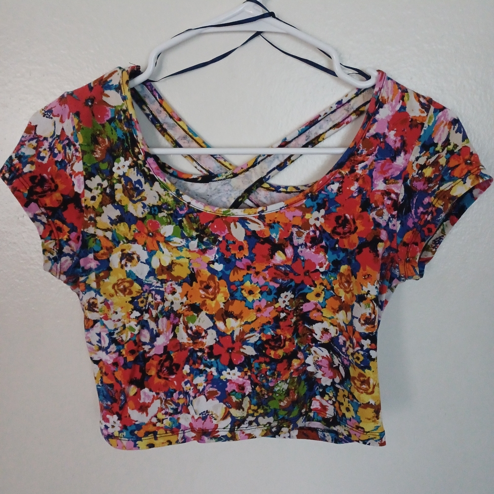 Ambiance Colorful Floral Crop Top